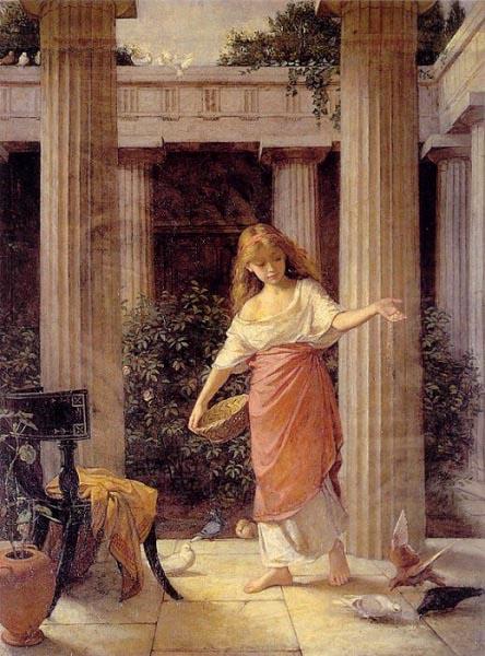 John William Waterhouse In the Peristyle oil painting picture